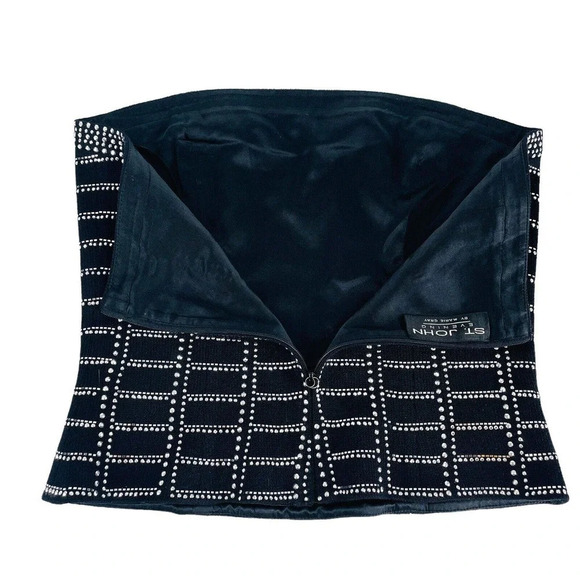 St John Evening Knit Jewels Strapless Top Back Zip Medium - Picture 7 of 9